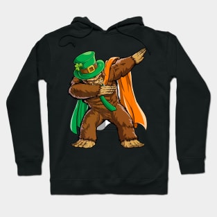 Dabbing Bigfoot St Patricks Day Men Leprechaun Irish Hoodie